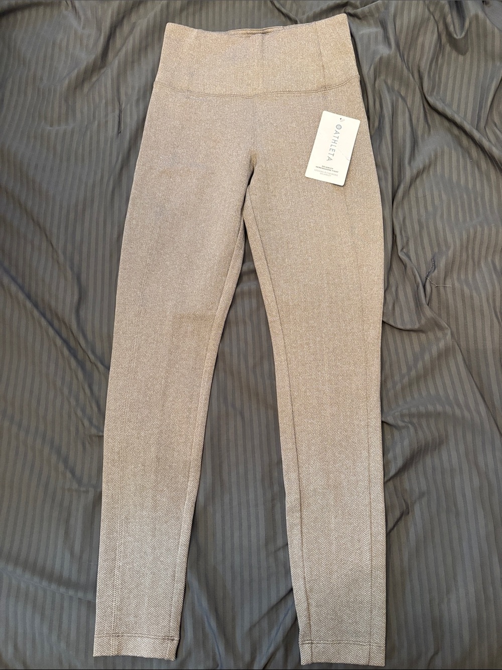 Athleta Taupe Herringbone High-Rise Leggings